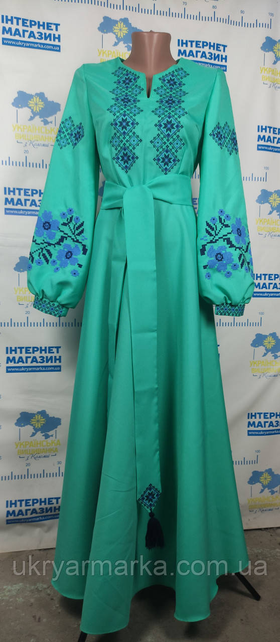 Вишита сукня розкішно елегантна "М'ятний листочок", фото 1