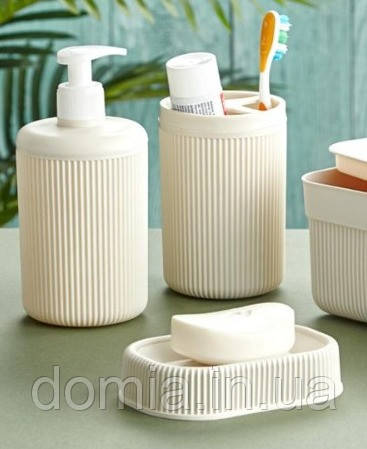 Набір 3 предметний для ванної кімнати "Alesta" (дозатор + стакан + мильниця) VOCE, Туреччина VC-120, фото 1