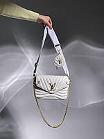 Женская стильная сумка Луи Виттон белая Louis Vuitton Wave White/Gold