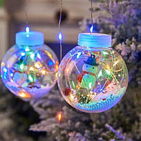 Новогодняя гирлянда "Шарик Снеговик" M-1 Copper Curtain Ball Lamp 200 LED RGB 3x1.5 метра