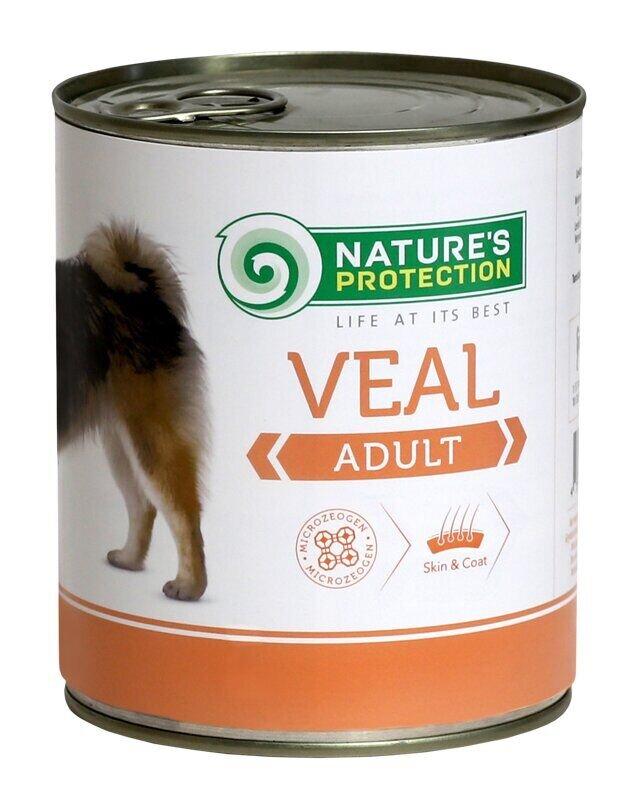 Вологий корм для дорослих всіх порід з телятиною Nature's Protection Adult Veal 400г.-5 шт.!