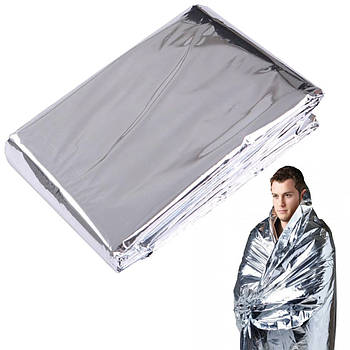 Термоковдра рятувальна 210х160см / Покривало з фольги медичного призначення / Ізотермічне покривало