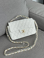 Женская стильная сумка Шанель белая Chanel 1.55 White