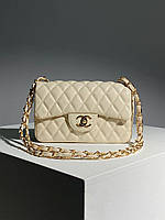 Женская стильная сумка Шанель бежевая Chanel 1.55 Cream