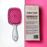 Гребінець для волосся Superbrush Plus Hollow Comb, прозорий/малиновий