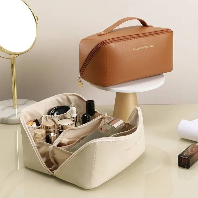 Косметичка з повним доступом з екошкіри Ma Vie Mari 23,5*13*13 см Коричнева