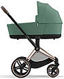 Cybex Priam 4.0 коляска 3 в 1 Leaf Green шасі Rosegold автокрісло Cloud T i-Size, фото 3