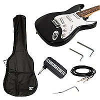 Набір електрогітара J8 ST HMG 101 (Black) + Міні-підсилювач для гри в навушниках Joyo JA-03 Lead + Чохол HA-EG41A