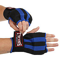 Перчатки-бинты гелевые внутренние для бокса и единобордств Twins Wrap Gel 003A размер L Black-Blue