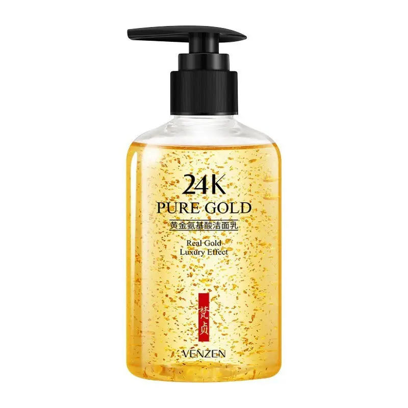 Гель для вмивання з золотом і амінокислотами Venzen 24K Pure Gold Amino Acid Cleanser, 200г