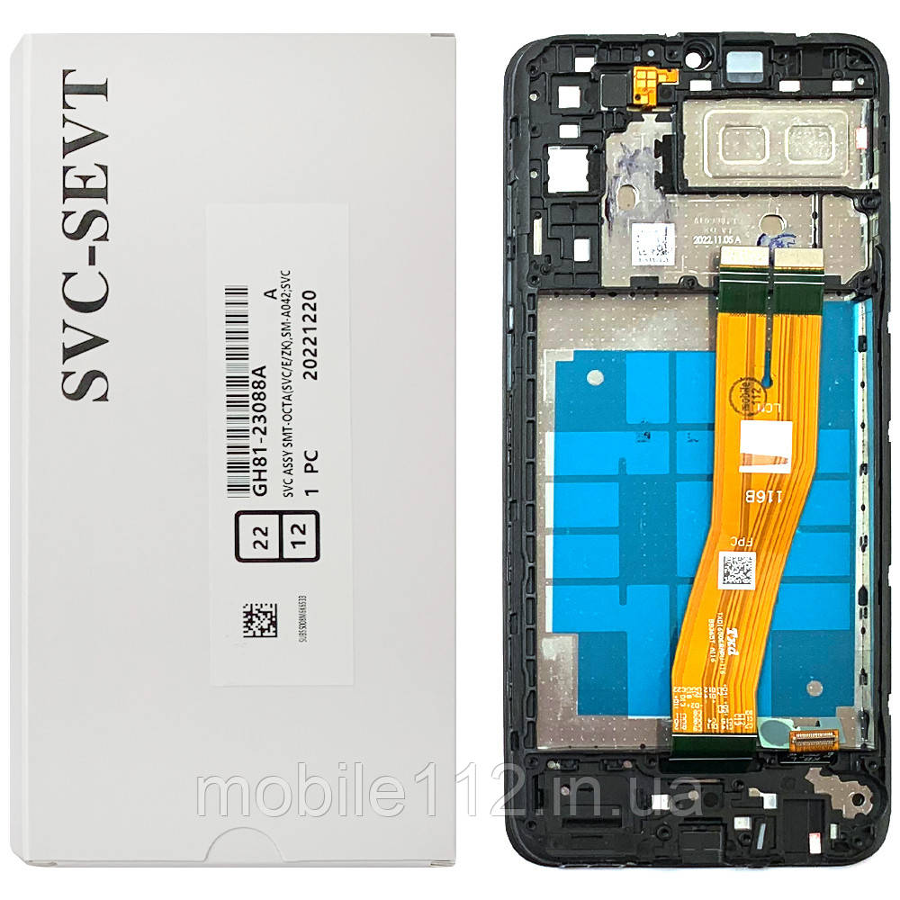 Дисплей (екран) Samsung Galaxy A04e A042F з тачскріном (оригінал OEM SP з рамкою), фото 1
