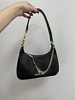 Женская стильная сумка Майкл Корс черная Michael Kors Piper Small Pebbled Leather Shoulder Bag Black/Black