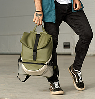 Мужской рюкзак ReneDouble хаки, Вместительный рюкзак, Городской рюкзак с отделением для ноутбука BRM