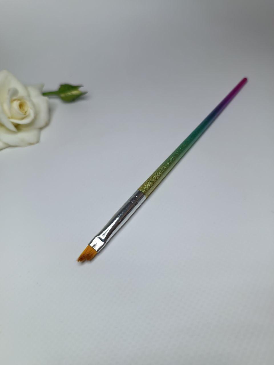 Пензель для декору нігтів різнокольоровий