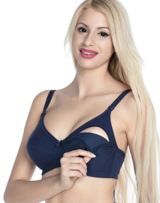 Бюстгальтер для годування чашка 80E ТМ Lanny Mode синій, фото 1