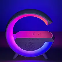 Настільна лампа та нічник RGB 3-in-1 HM-3130 Rainbow Light-Wireless Charger-Speaker з бездротовою зарядкою, фото 5