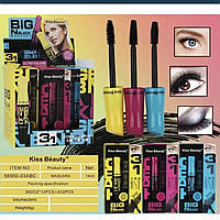 Тушь для ресниц Kiss Beauty Big N black Mascara 3в1 черная 14 ml