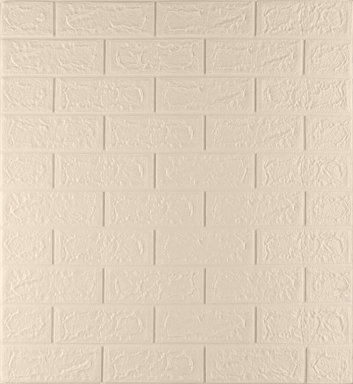Самоклеюча декоративна 3D панель Кремова цегла 770x700x5мм / Кремові шпалери, фото 1