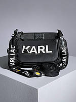 Женская стильная сумка Карл Лагерфельд черная Karl Lagerfeld Pochette Black