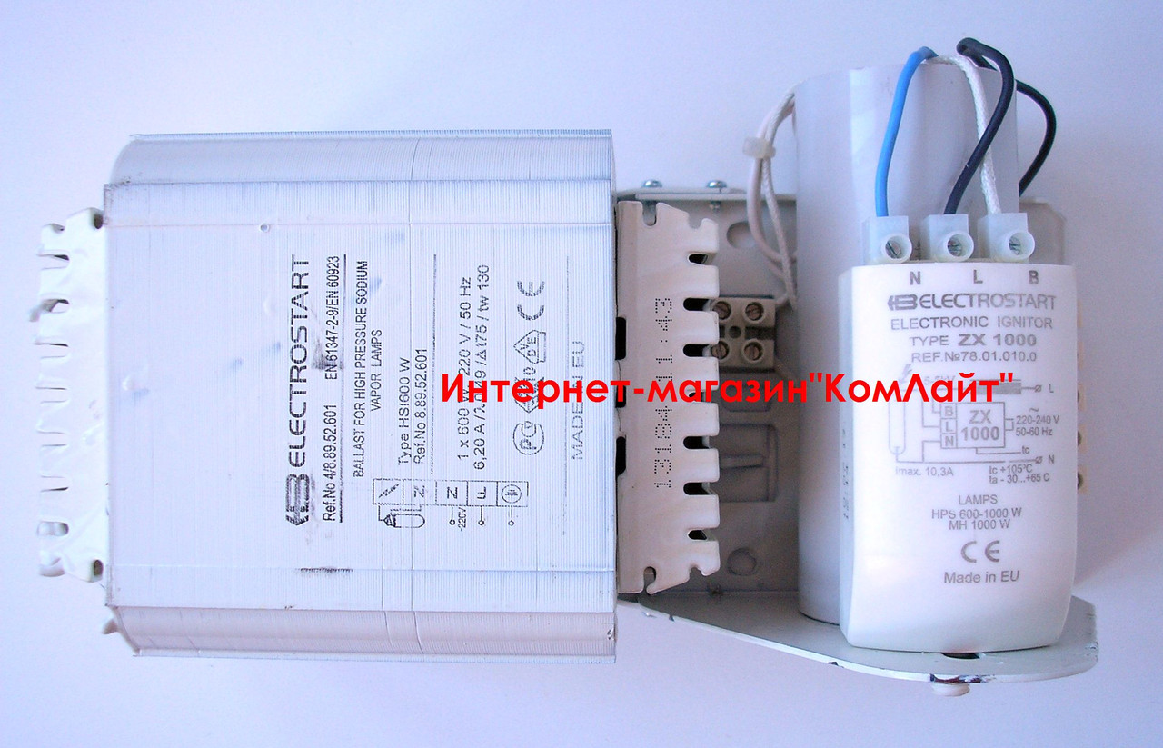 Моноблок ELECTROSTART для ламп ДНаТ и МГЛ MHI/HSI 600Вт 220В(Болгария) - фото 4 - id-p195267482