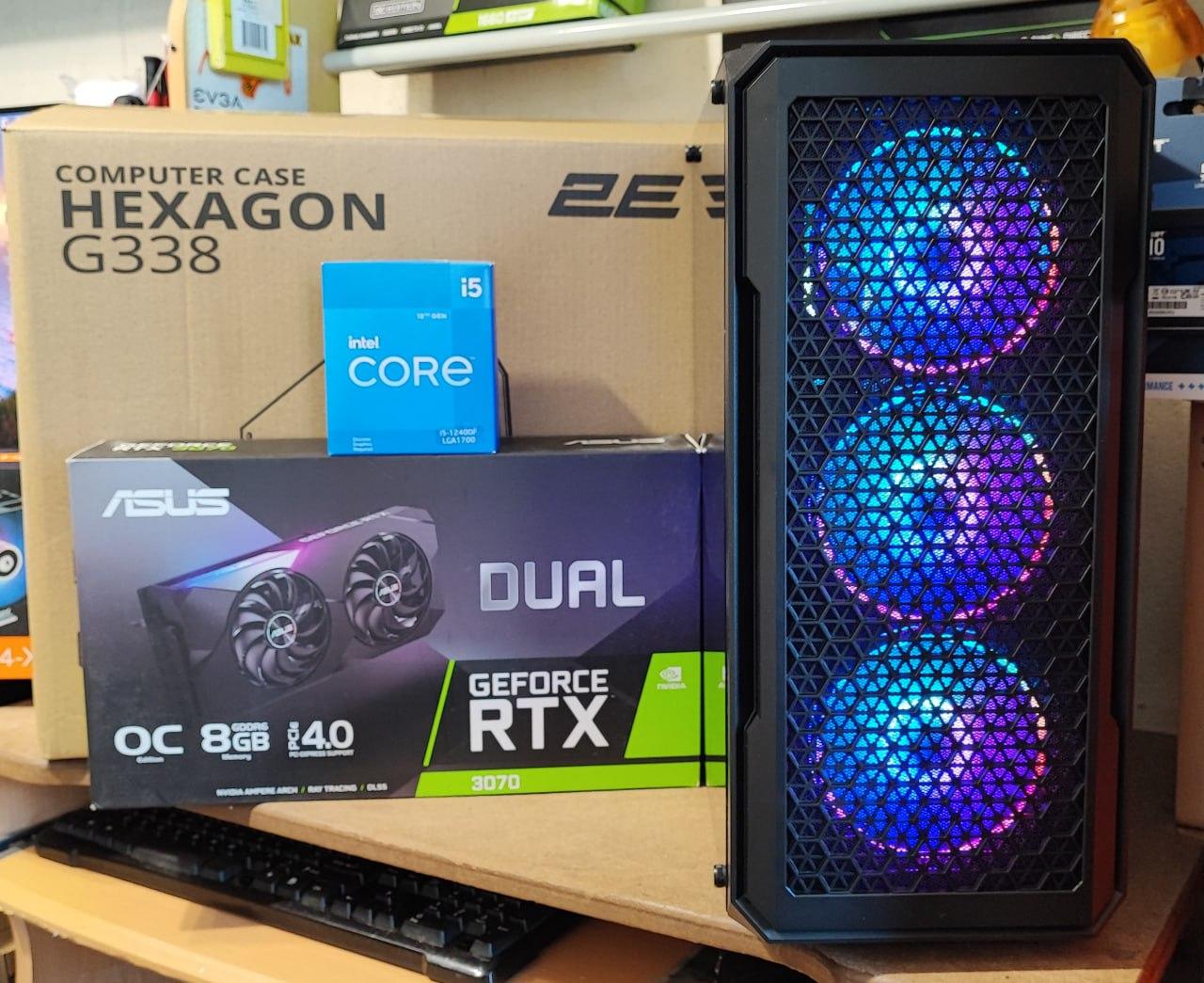 Ігровий комп'ютер Intel Core i5 12400F 4.4GHZ, RTX 3070 8GB, 32GB DDR4, SSD M.2 250, SSD M.2 1TB