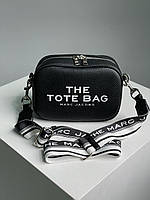 Женская стильная сумка Марк Джейкобс черная Marc Jacobs Crossbody Leather Bag Black/White