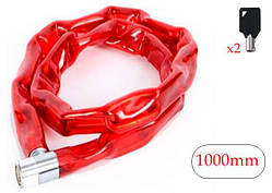 Замок 5 х 1000 мм VETTA ланцюговий ключ Червоний ORG