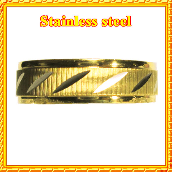 Обручку 6 мм під Золото з Алмазною Гранню, з Нержавіючої Сталі р.,17,18,19,20,21