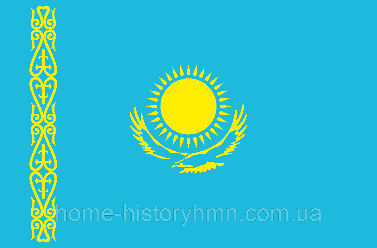 Односторонний флаг Казахстана 135 см × 90 см, нейлоновая ткань