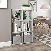 Стелаж для книг на 6 комірок відкритий, Полиця етажерка для книг і декору