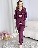Тепла піжама для вагітних BABY LOADING (сливовий), фото 4