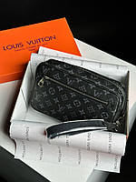 Мужская сумка Луи Виттон серая Louis Vuitton Alpha Wearable Wallet Grey Canvas