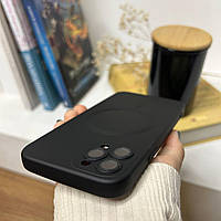 Силиконовый чехол для iPhone 11 Pro Black MagSafe / Айфон 11 Про чёрный с магсейф
