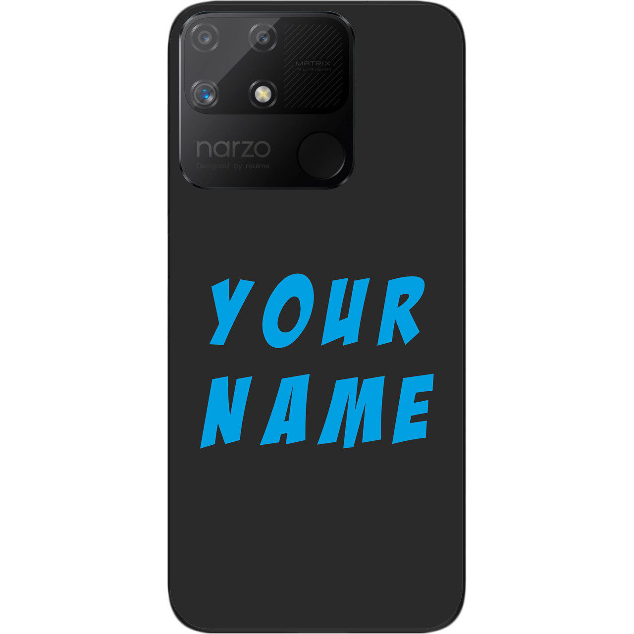 Саме чохол Epik для Realme Narzo 50A бампер із ім'ям друк на чохлі