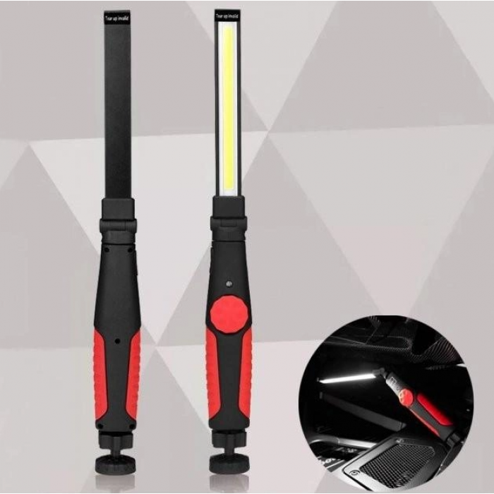 Ліхтар акумуляторний WORKLIGHT-W55-COB поворот 180o з магнітом ліхтарик Червоний, фото 1