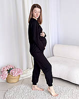 Тепла піжама для вагітних BABY LOADING (чорний), фото 3