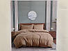 Постільна білизна полісатин однотонна євро ELWAY EW370 Какао, фото 2