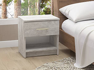 Маленька приліжкова тумбочка з шухлядою для спальні стильна, фото 2