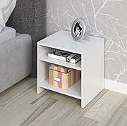 Відкрита приліжкова тумбочка з полицями маленька сучасна