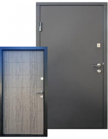 Вхідні двері Форт М Метал Мдф Горизонталь графіт 9975/ дуб вулканічний
