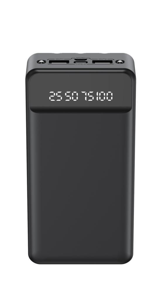 Павербанк XO PR163 20000 mAh (3 cable, lamp) Чорний