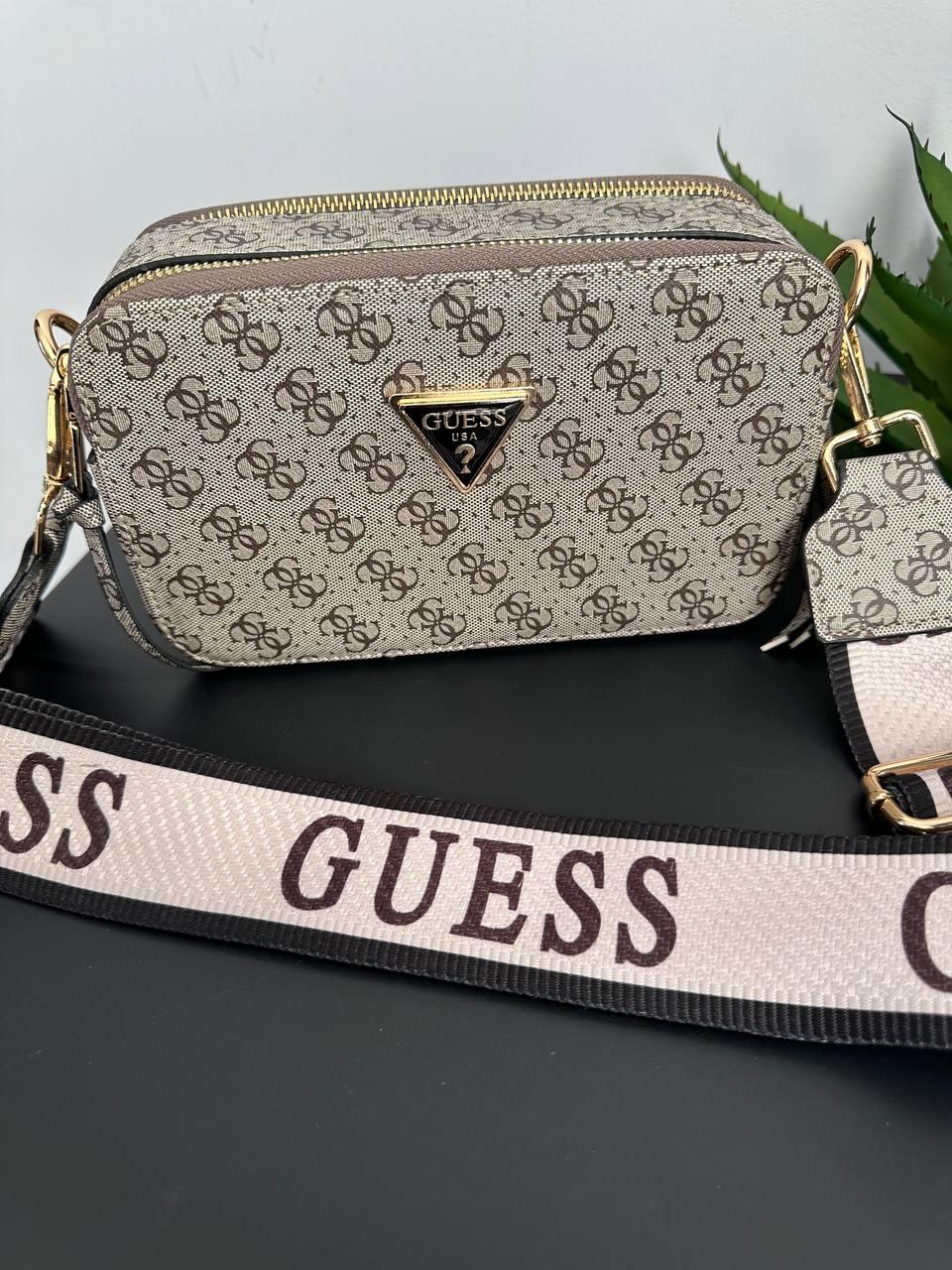 Женская стильная сумка Гесс бежевая Guess Beige - фото 4 - id-p2014186304