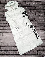 Пуховик пальто Chanel білий XL