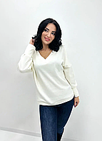 Женский пуловер из ангоры Молочный, 46-48