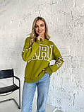 Горохова тепла жіноча толстовка з турецького футеру на флісі Paris, фото 2