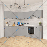 Угловая кухня готовая 1.8 х 1.8 м, модульный кухонный гарнитур с верхними ящиками 360 см Антрацит