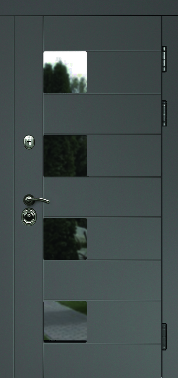 Вхідні металеві двері SK Прага зі склопакетом, вуличні, комплектація Еталон