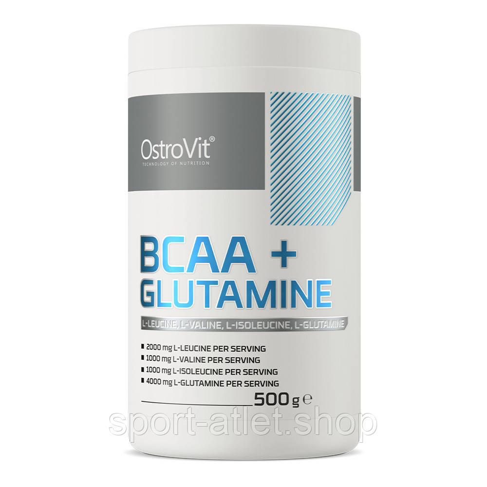 Амінокислота BCAA OstroVit BCAA + Glutamine, 500 грам Апельсин