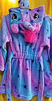 Дитячий халат-піжама кігурумі єдиноріг фіолетовий темна зірка 100 110