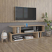 Відкрита тумбочка комод під телевізор, Дизайнерська тумба з полицями під ТВ